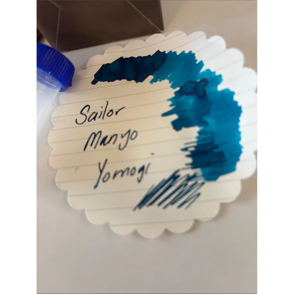 Sailor Manyo Yomogi Teal Blue Fountain Pen Ink Sample 3ml